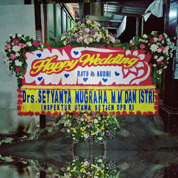 bunga papan garut happy wedding harga 600 ribu setyanta