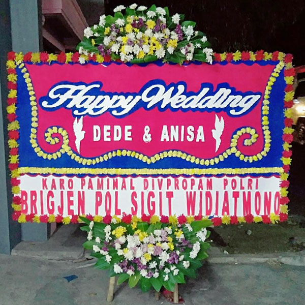 bunga papan garut happy wedding harga 700 rb brigjen polisi