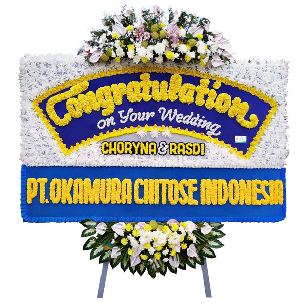 bunga papan padang congratulations on your wedding harga 1 juta 300 ribu okamura chitose indonesia