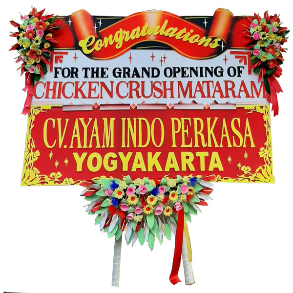 bunga papan mataram congratulations for grand opening harga 850 ribu cv ayam indo yogyakarta