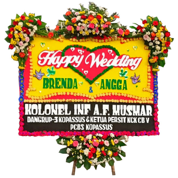 Bunga Papan Bandung Harga 850 ribu Happy Wedding kolonel inf kopassus