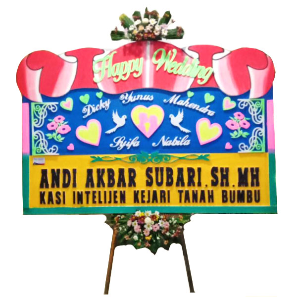 bunga papan banjar baru kalimantan selatan happy wedding intelijen kejari tanah bumbu harga 750 ribu