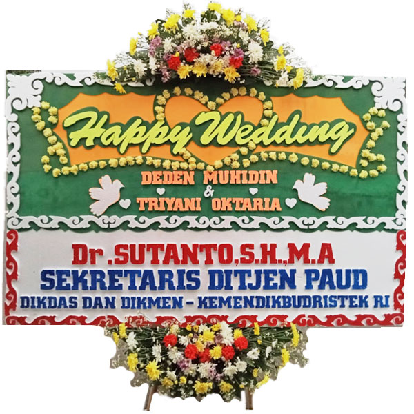 bunga papan ciamis happy wedding kemendikbud ristek ri harga 650 ribu