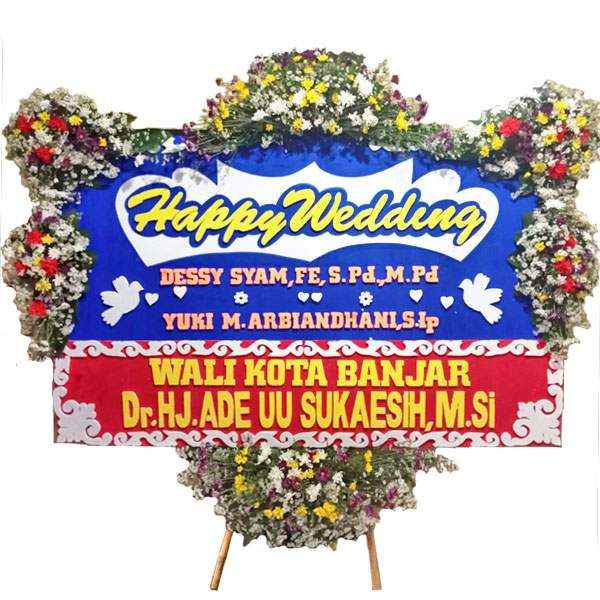 bunga papan ciamis happy wedding walikota banjar harga 1,1 juta