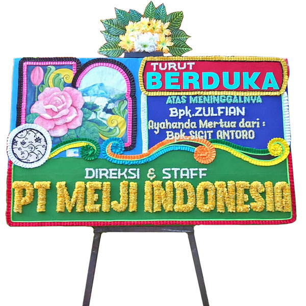 bunga papan payakumbuh sumatra barat turut berduka cita atas meninggalnya ayahanda mertua dari direksi dan staff meiji indonesia harga 500 ribu