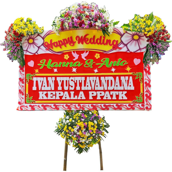 bunga papan yogya happy wedding kepala ppatk harga 850 ribu