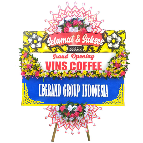 bunga papan kudus murah ucapan selamat dan sukses atas grand opening vins cofffe legrand group harga 750 ribu
